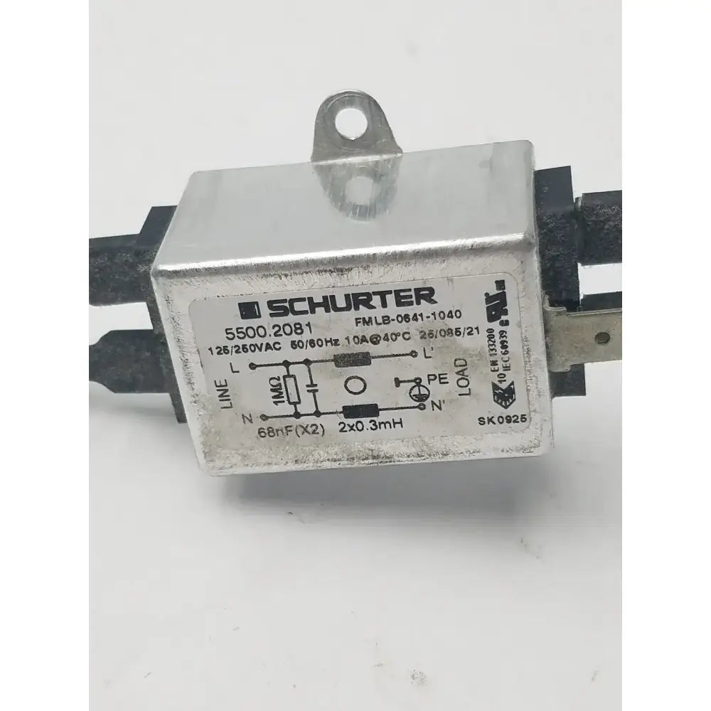 Schurter 1 Phase Line Filter 5500 2081 With 5 Pin Female Connector EMI/RFI Line Filter, second-hand product photo 2