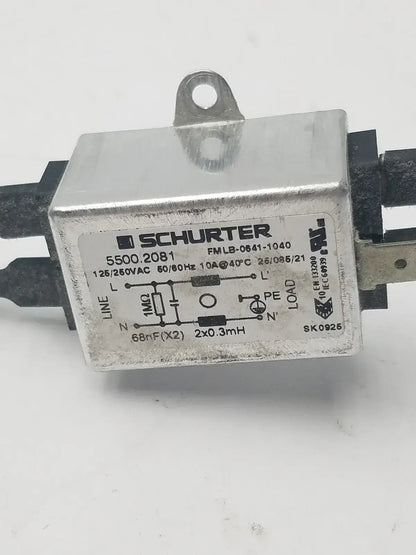Schurter 1 Phase Line Filter 5500 2081 With 5 Pin Female Connector EMI/RFI Line Filter, second-hand product photo 2