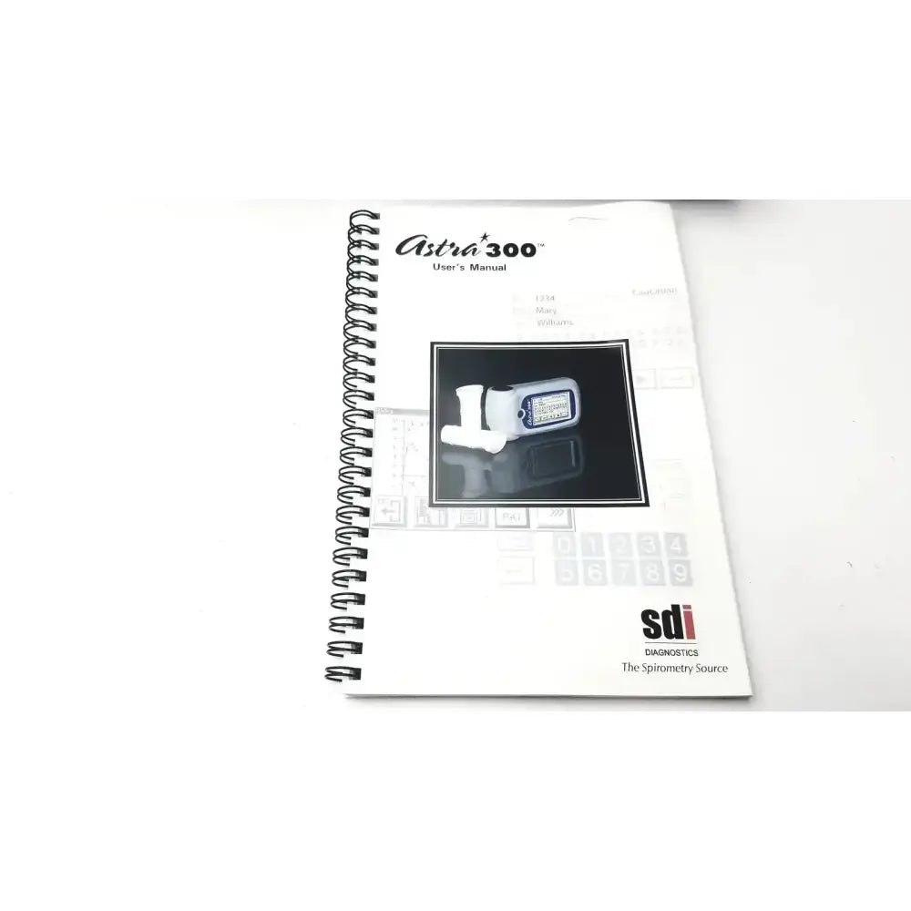 SDI-Astra 300 Spirometer-Pulmonary With Manual - Untested Spirometer, as-is (for parts) product photo 9