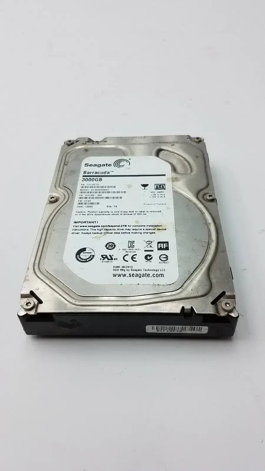 Seagate Barracuda 3TB 7200RPM 3.5" SATA HDD ST3000DM001 9YN166 Desktop Drive Internal Hard Drive, as-is (for parts) product photo 7