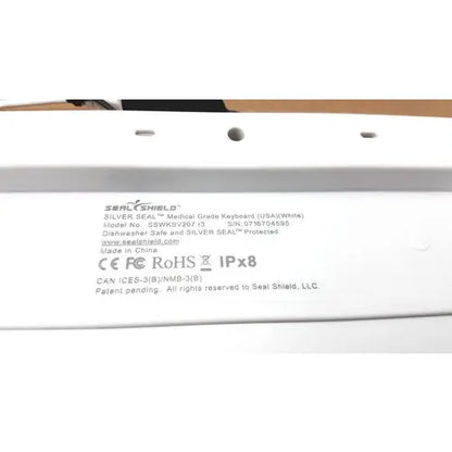 White seal shield cleanwipe medical grade keyboard with sleek minimalist design and durable plastic casing