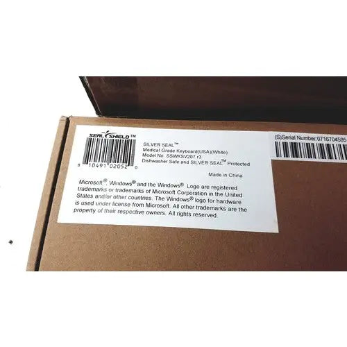 Silver seal medical-grade keyboard cover in white model ssmksv2073 for shield cleanwipe medical use