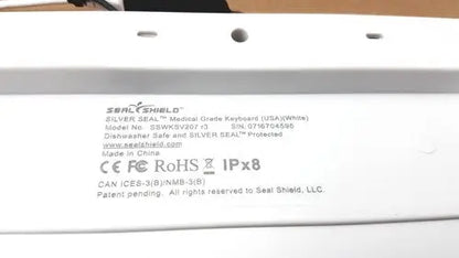 White seal shield cleanwipe medical grade keyboard with sleek minimalist design and durable plastic casing