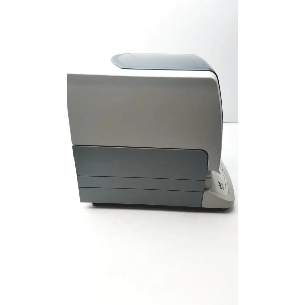 Gray and black hp laserjet printer with sleek rectangular design shown alongside sebia hydraplus 2 autosampler reuse medical chromatography systems