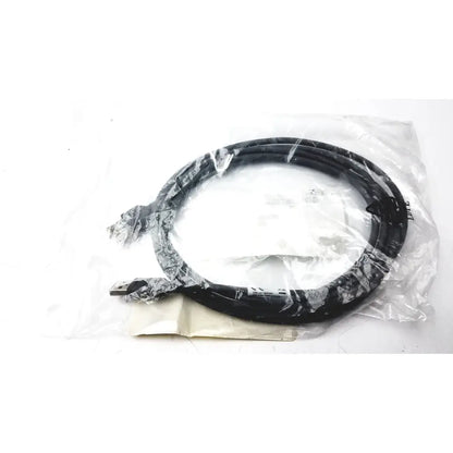 Black shielded usb cable cba-u21-s07zbr coiled and wrapped in clear plastic packaging for zebra scanner use
