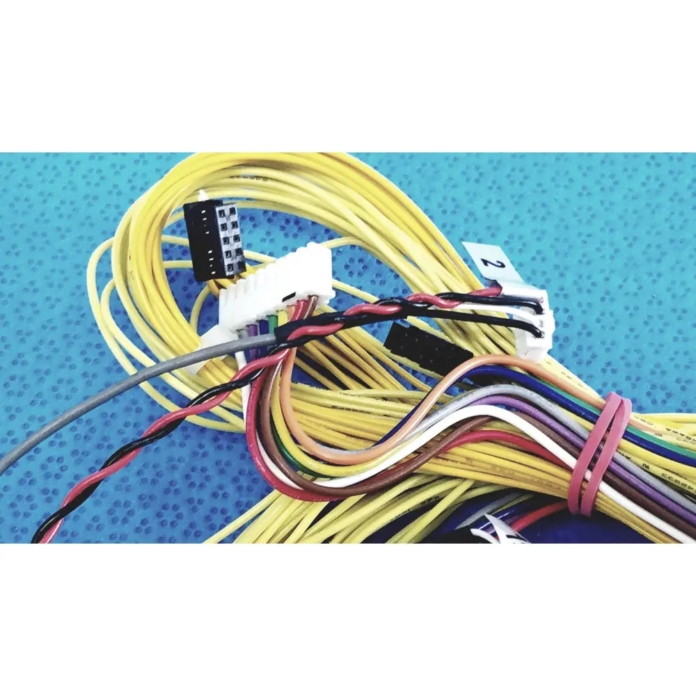 A bundle of yellow red black and multicolored wires with multiple connectors in shinagawa awm 1007 female connectors wire harness