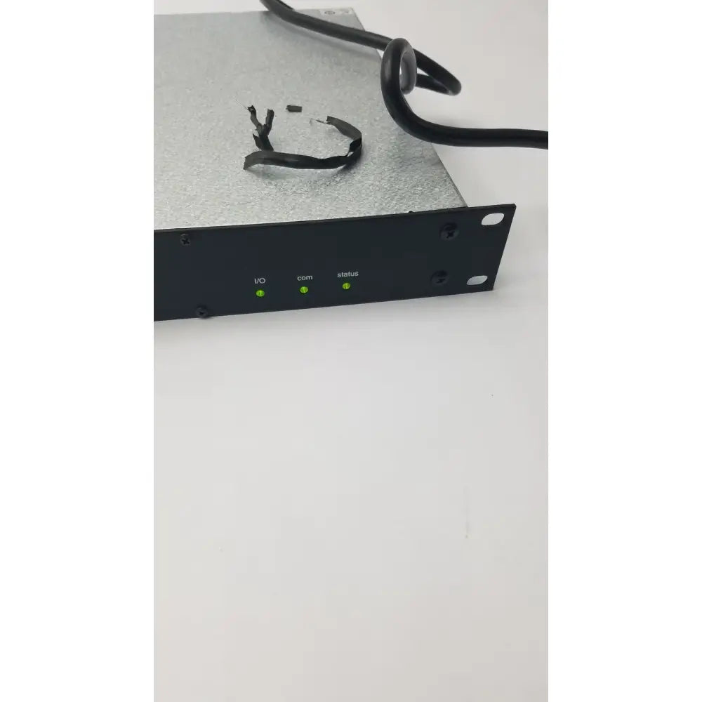 Black shure scm800 rackmount professional control panel with three green status leds for microphone mixing