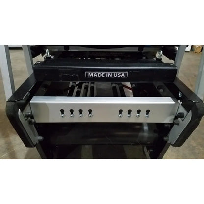 Black and silver industrial-grade Shuttle Recovery Sport machine with multiple keyholes and made in USA label on front panel