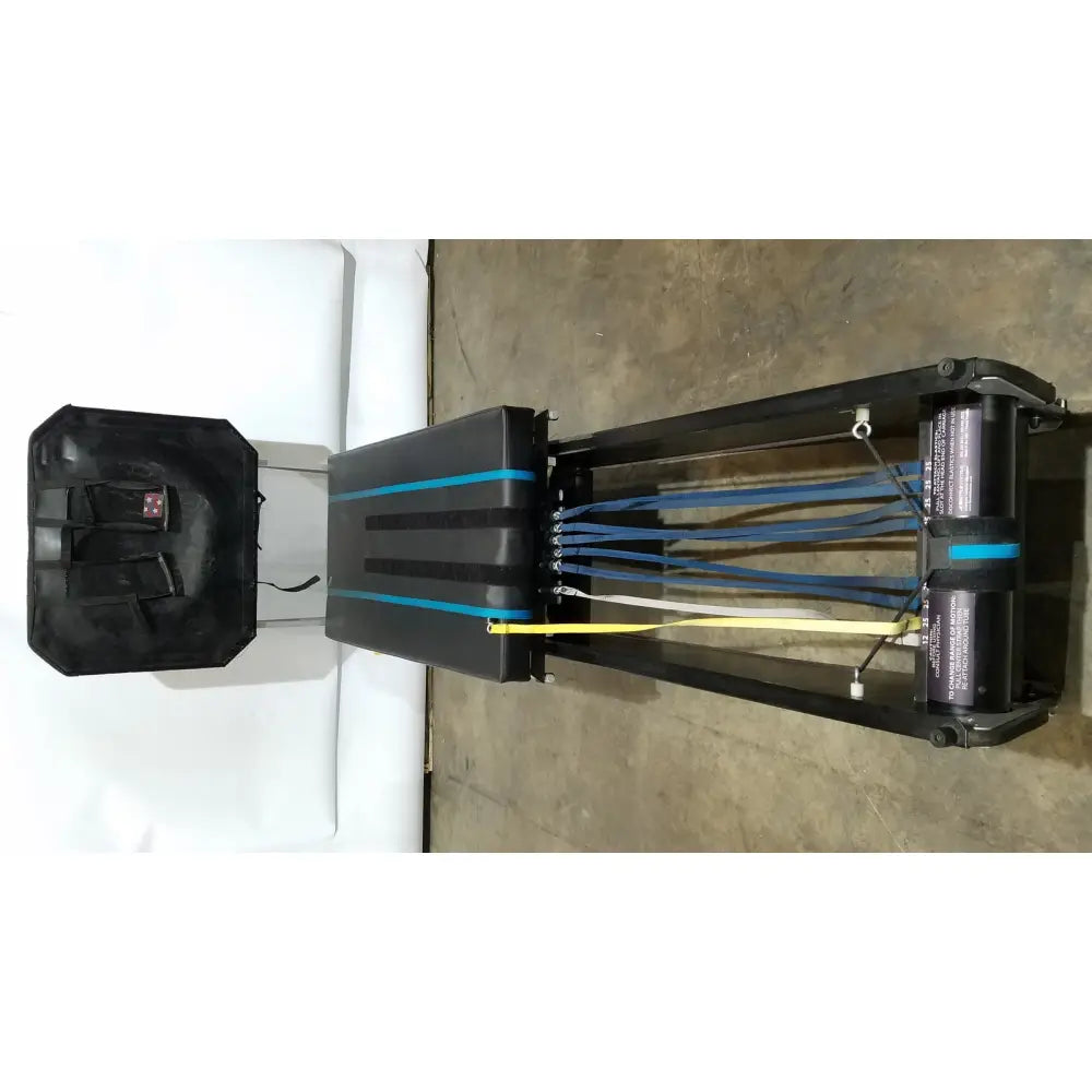 Black and blue shuttle recovery sport resistance training machine with adjustable cables for versatile workouts