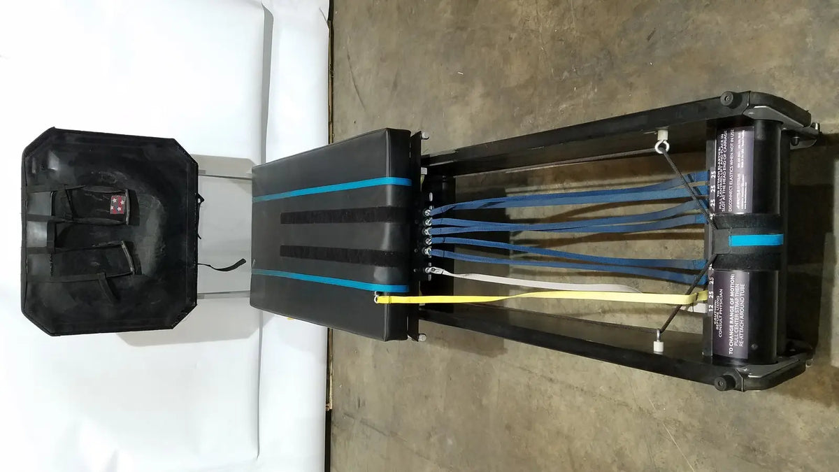 Black and blue shuttle recovery sport resistance training machine with adjustable cables for versatile workouts