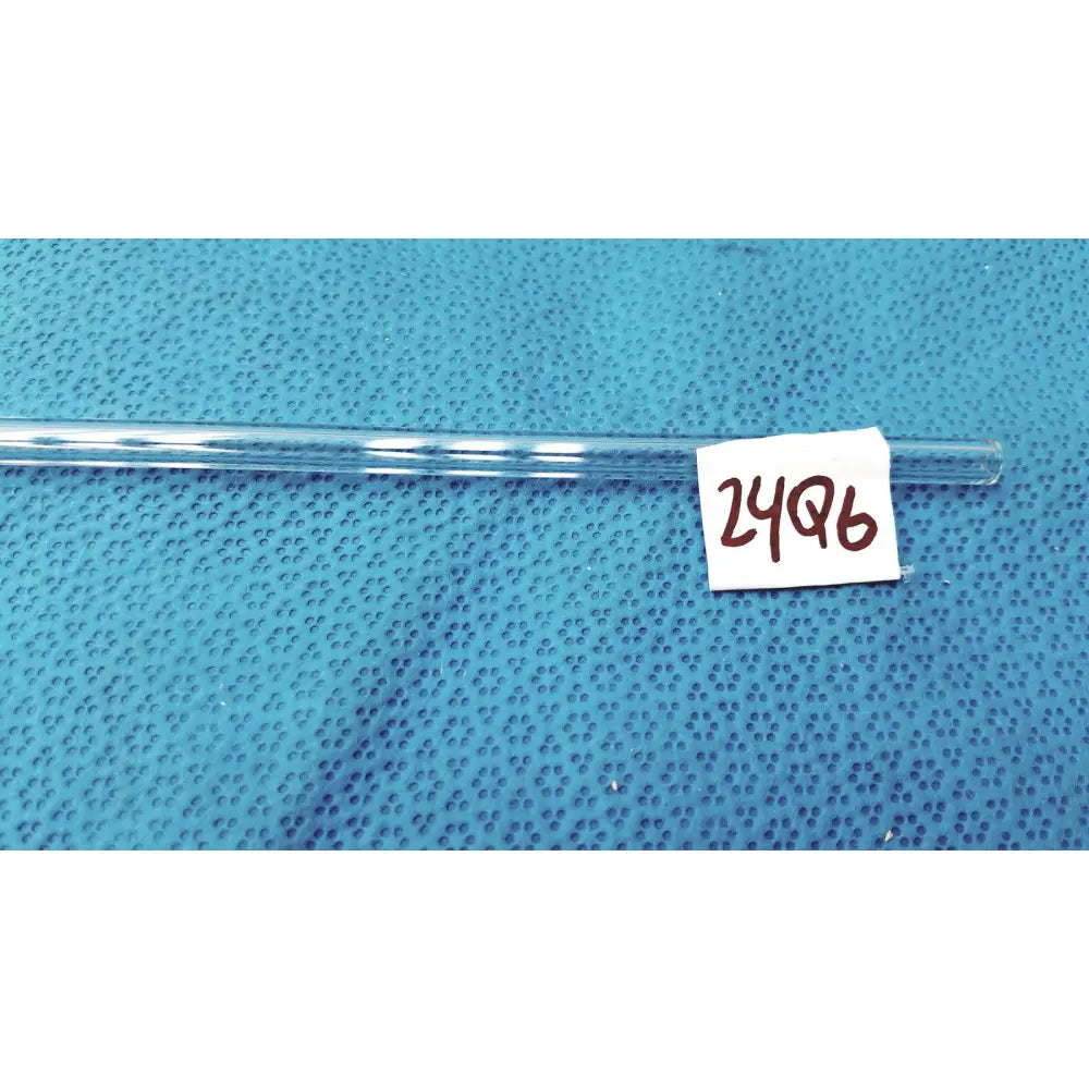 Clear glass sibata 5ml glass serological pipette with white label numbered 2496 for precise liquid measurement