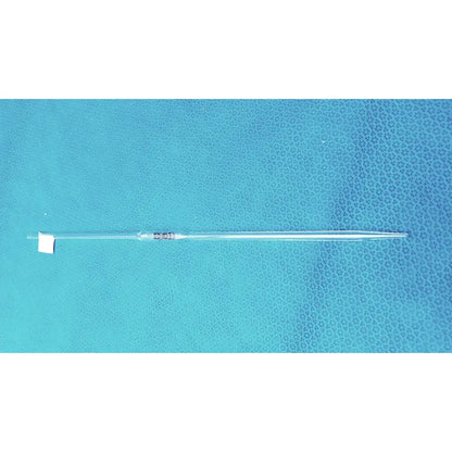 Clear sibata 5ml glass serological pipette with black markings and a white label near the bulb for precise measurement