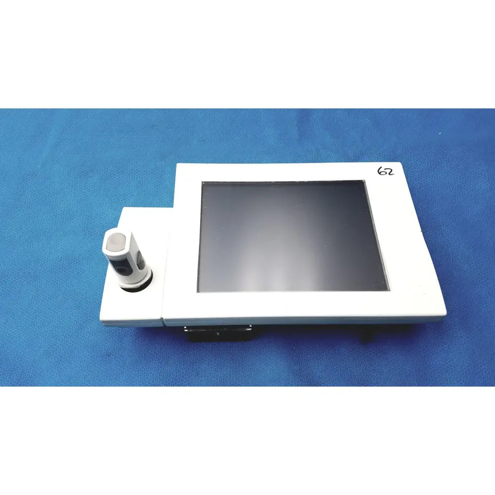 Siemens 07558831 ipx4 control console white rectangular touchscreen panel with mounted cylindrical sensor attachment