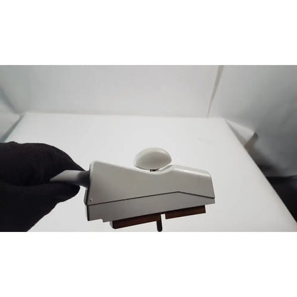 White plastic door handle with rounded knob and metallic base for siemens acuson guide c3 ultrasound linear array needle guide probe