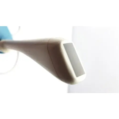 Beige handheld dental curing light with rectangular recessed lens for siemens acuson ev7 linear probe ultrasound use
