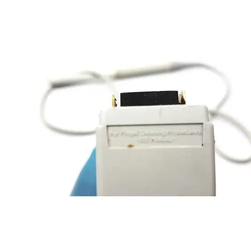 White plastic rs-232 serial cable connector with black insert and gold pins for Siemens Acuson EV7 linear probe transducer