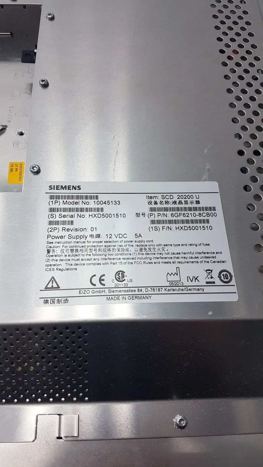 Siemens Acuson SC2000 Ultrasound Display Monitor Model 10045133 Ultrasound Monitor, second-hand product photo 8