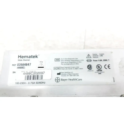 SIEMENS HEMATEK Siemens Hema-Tek 4488C Hematology Slide Stainer Hematology Slide Stainer, second-hand product photo 12