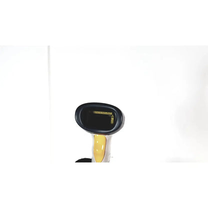 Yellow and black handheld barcode scanner with ergonomic design for siemens rapidpoint reuse medical system cartridge 05293926