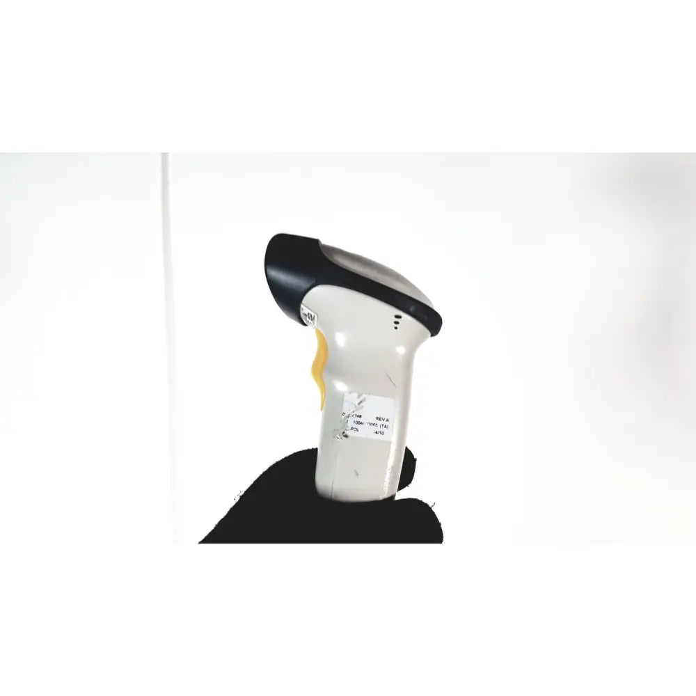 Siemens rapidpoint handheld white and black barcode scanner with yellow trigger for reuse medical rapidpoint 400 405 system
