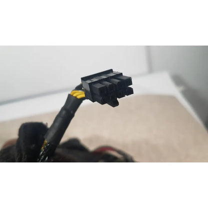 Black 8-pin pcie power connector with yellow insulated wires on the silverstone 1200w strider gold power supply