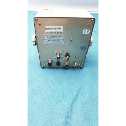 Back side of metallic silver simrad taiyo td-l1550a synthesized vhf automatic vhf automatic digital direction finder device with ports