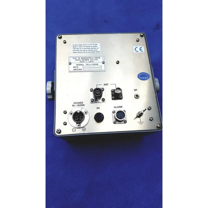 Silver metallic simrad taiyo td-l1550a synthesized vhf automatic digital control panel with black connectors and labeled ports