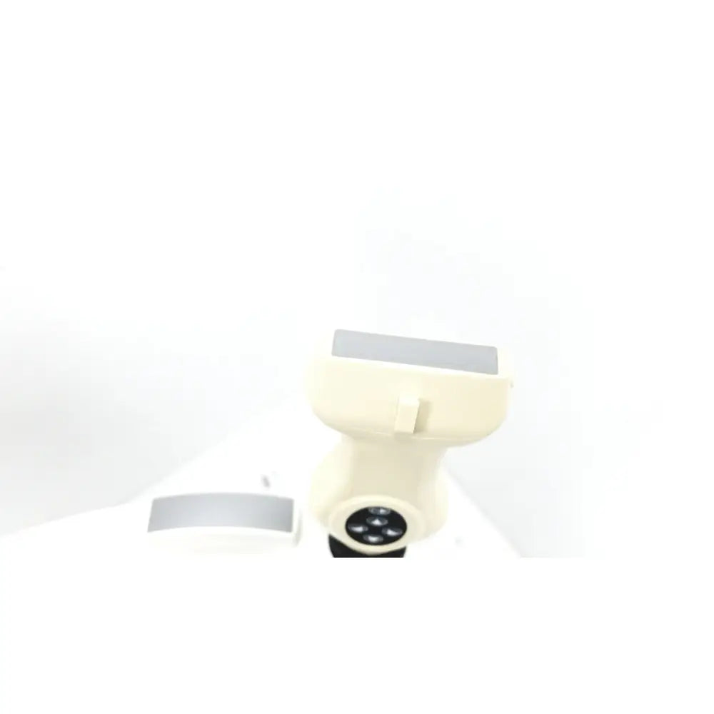Cream-colored handheld ultrasound transducer with gray probe head and black circular array for site rite vision system