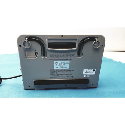 Gray plastic sizewise medical equipment air pump sw-ampmax-cp with black tubing and label showing operating instructions