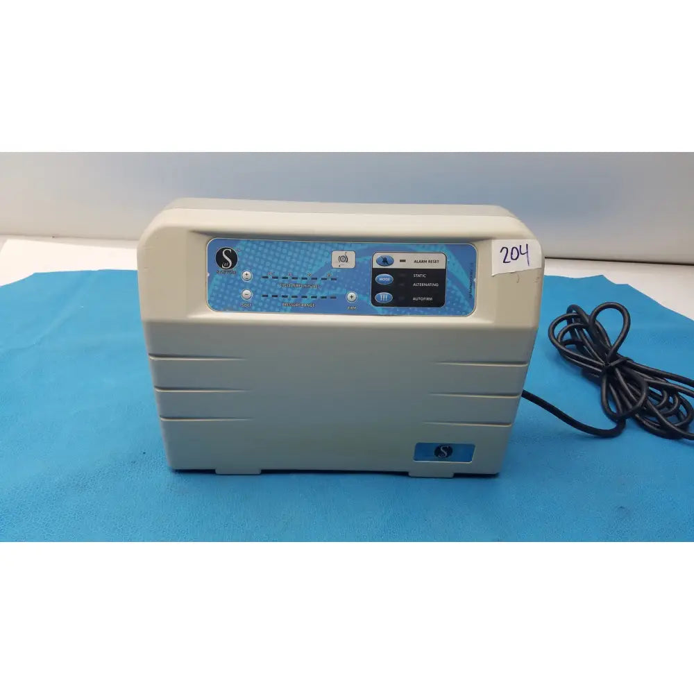 Beige plastic sizewise medical equipment air pump with blue control panel and s logo for medical equipment use