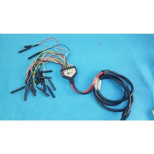 SJM St Jude Medical diagnostic connection cable with black and red cables and multi-colored wires for reuse medical equipment