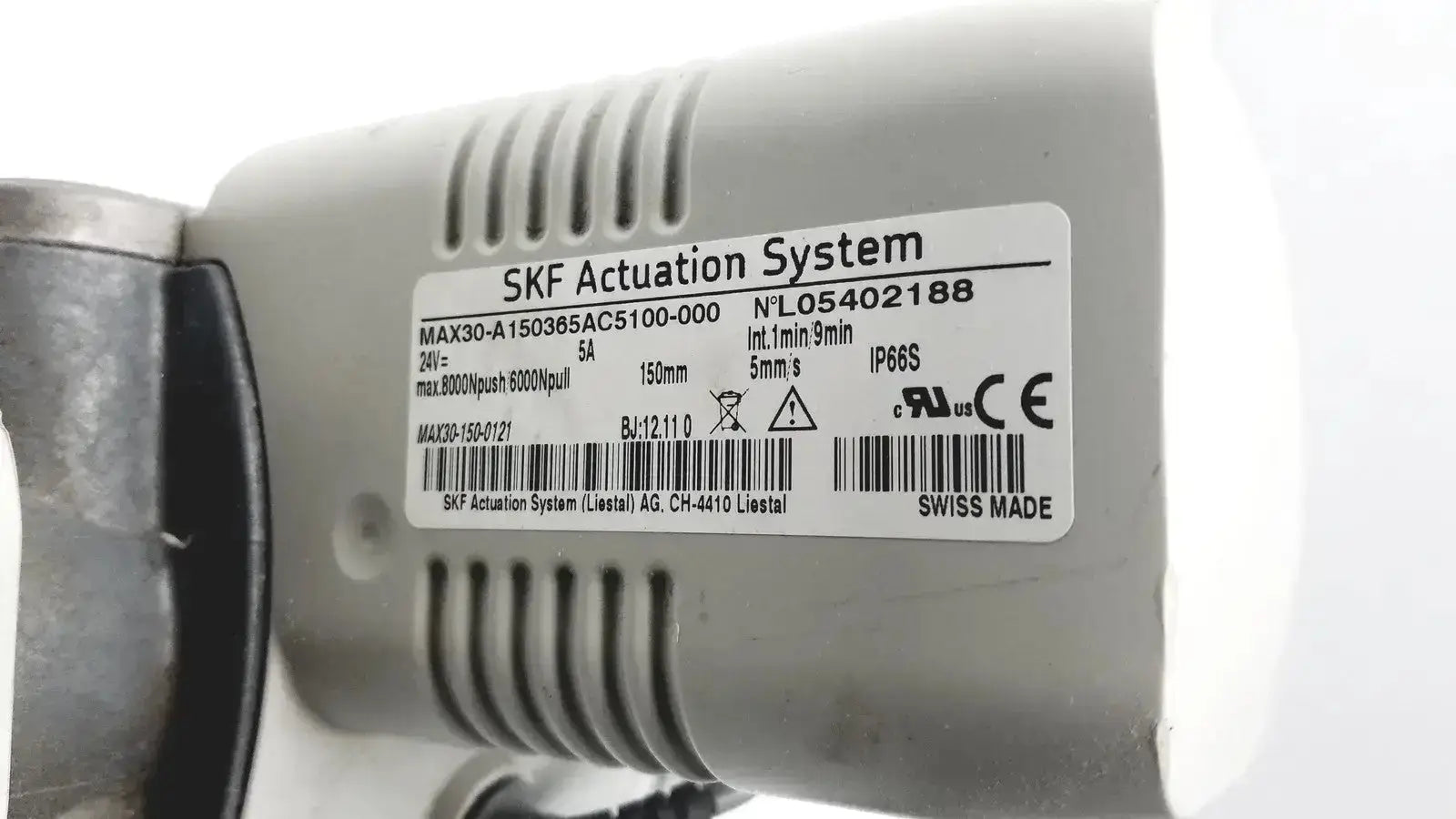 SKF Actuation System MAX30-A150365AC5100-000 Linear Actuator Linear Actuator, as-is (for parts) product photo 2