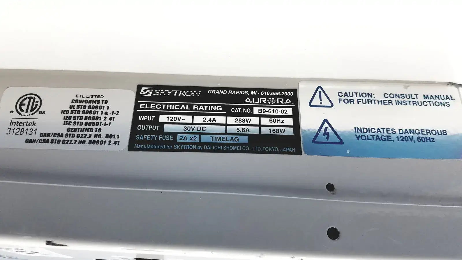 Skytron Aurora LED Surgical Light Control Box B9-610-02 120V 288W Surgical Light Control Box, second-hand product photo 10