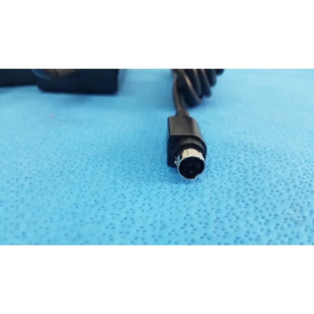 Black coiled cable with matte connector and metallic plug for medical power supply menb1020a0900b02 lot of 2