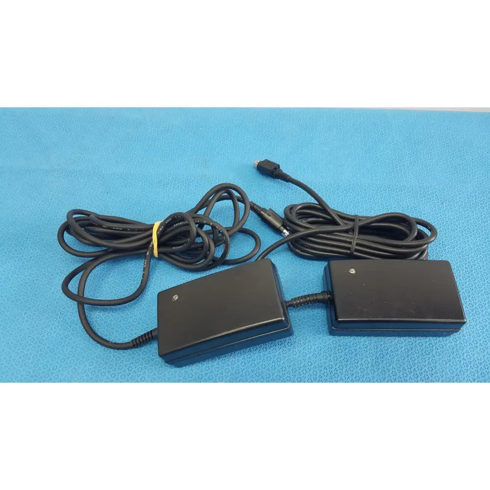 Black rectangular sl power ault medical power supply menb1020a0900b02 with coiled cables and usb connectors lot of 2