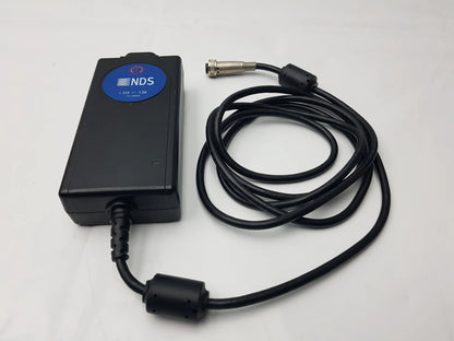 Black mw155ra2400f02 medical power supply with coiled cable and metallic connector by SL Power Electronics