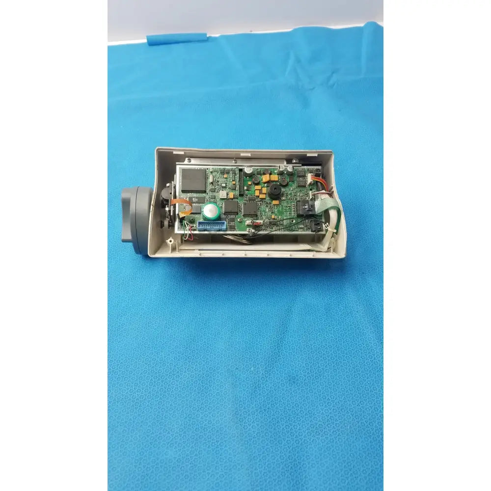 Gray plastic housing with green circuit board and wires inside smiths medfusion 3010a with rotating pole clamp