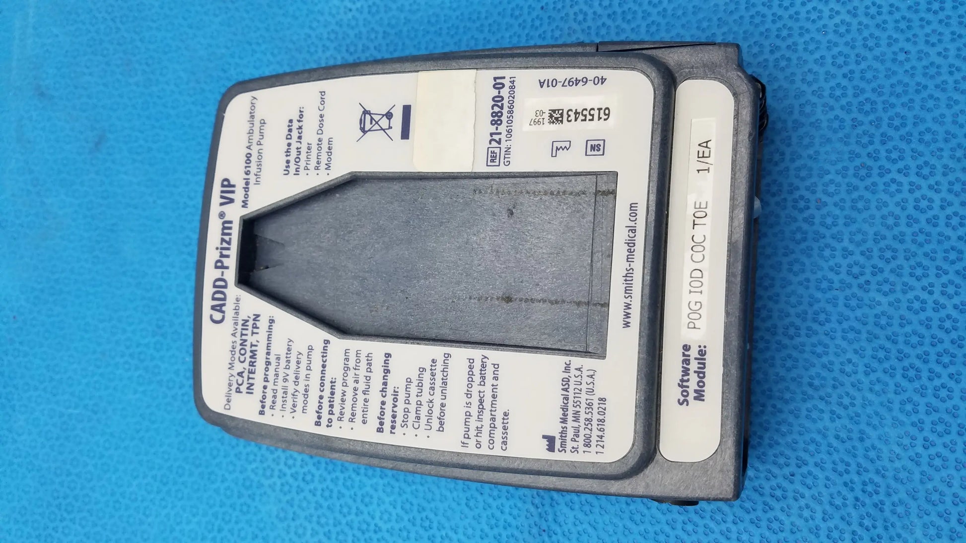 Smiths Medical 6100 Cadd Prizm Infusion Pump With Case Ambulatory Infusion Pump, second-hand product photo 18