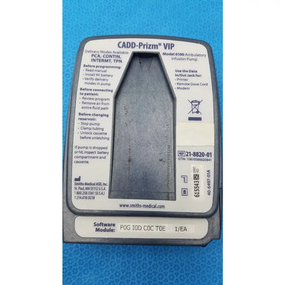 Smiths Medical 6100 Cadd Prizm Infusion Pump With Case Ambulatory Infusion Pump, second-hand product photo 13
