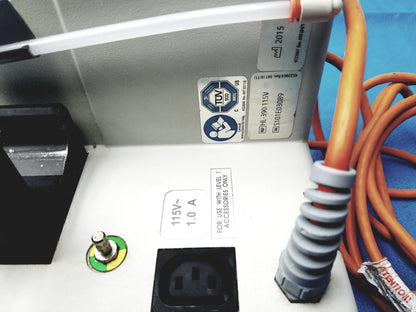 White plastic smiths medical hl-390 level 1 hotline 3 fluid warmer power supply unit with orange cables and tuv certification sticker
