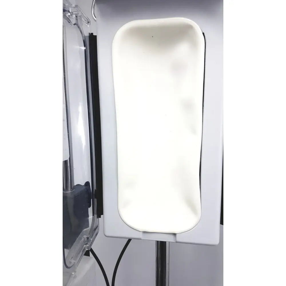 White rectangular smooth plastic tray with rounded edges for smiths medical level 1 fluid warming system