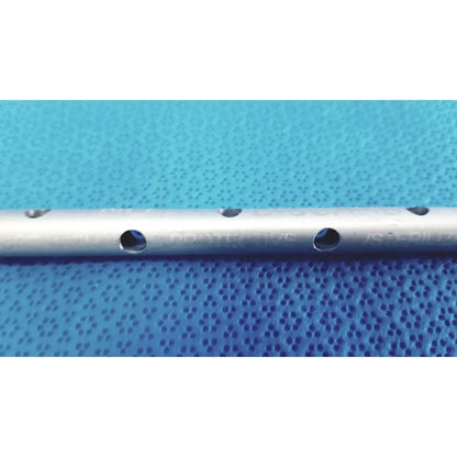 Silver-colored metal rod with evenly spaced holes for the snowden pencer 89-6132 pretzel articulating retractor