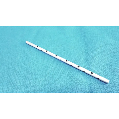White plastic pretzel articulating retractor with evenly spaced black circular holes by Snowden Pencer 89-6132