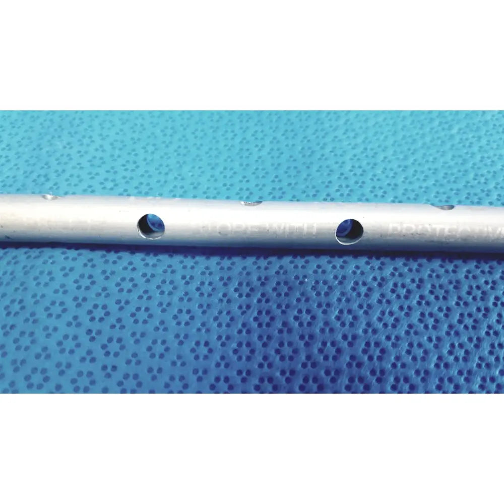 Silver-colored metal rod with evenly spaced holes from Snowden Pencer pretzel articulating retractor model 89-6132