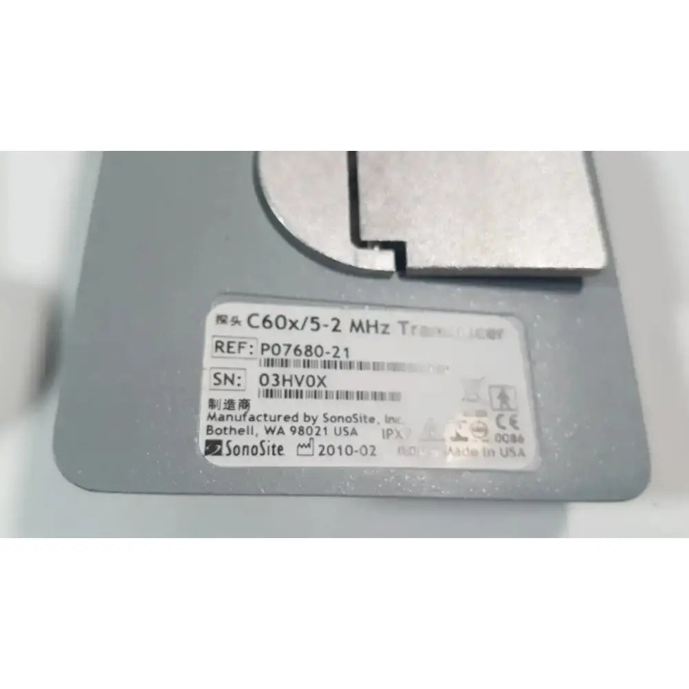 SonoSite C60x/5-2 MHz Transducer Probe Ref. P07680-21 Ultrasound Transducer Probe, second-hand product photo 5