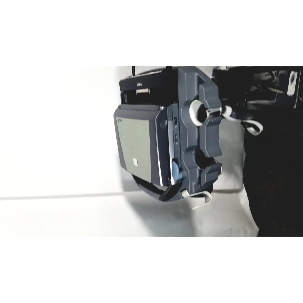 Black and gray rugged laptop case with integrated mounting brackets and cable management for sonosite m-turbo portable ultrasound