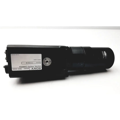 Black sony 3ccd digital photo camera dkc-5000 with matte finish and cylindrical lens barrel for advanced photography