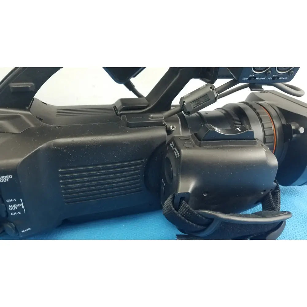 Black sony pmw-300 memory xdcam camcorder with matte finish and control dials for professional video recording