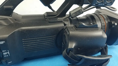 Black sony pmw-300 memory xdcam camcorder with matte finish and control dials for professional video recording