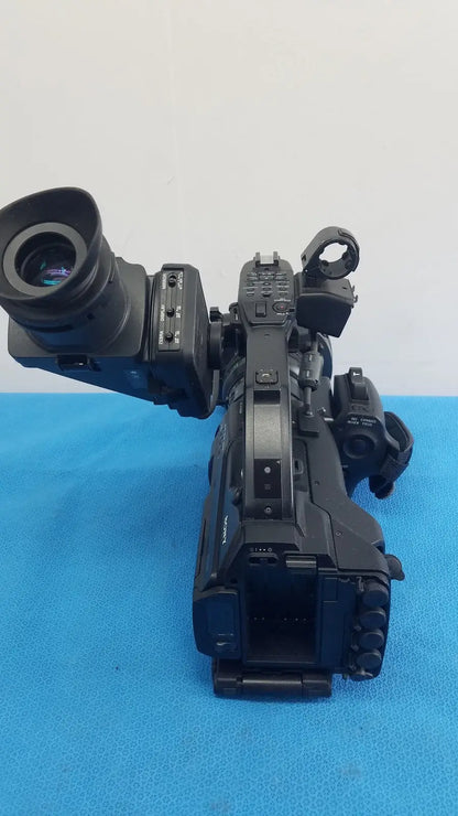 Sony PMW-300 black professional memory xdcam camcorder with large lens and multiple control dials for video recording